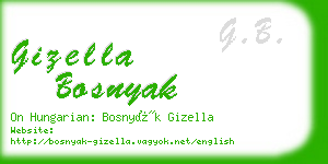 gizella bosnyak business card